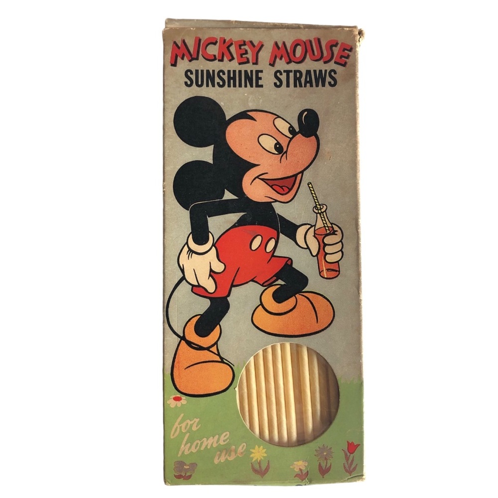 Walt Disney - 1950’s Vintage Mickey Mouse Drink Sunshine Straws (Only 53 Straws)